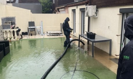 intervention urgente inondation forte pluie regard boucher à Villefontaine 