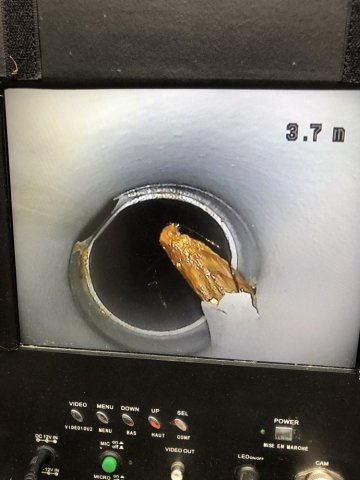 inspection vidéo d'une canalisation eau usée à Saint Laurent de Mure avant 