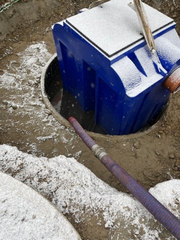 pompage d'une rétention d'eau pour travaux à Saint Quentin Fallavier