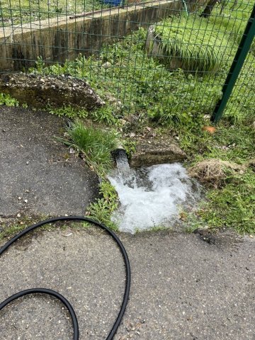 débouchage d'une canalisation de source à Saint Pierre de Chandieu