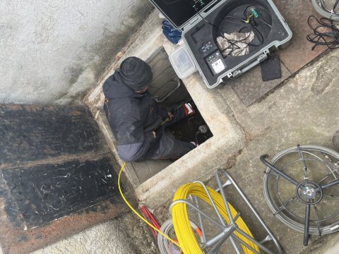 inspection video pour recherche fuite d'eau en un PE à Saint Bonnet de Mure