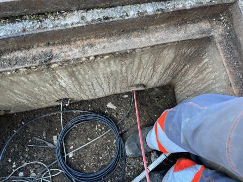 inspection  et localisation d'un fourreaux fibre à Vaulx Milieu