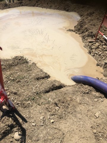 pompage de bentonite pour un chntier à Vaulx-Milieu