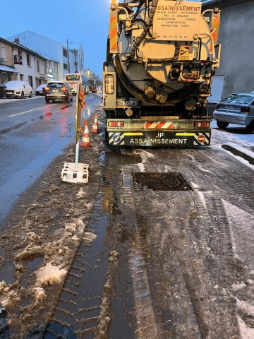 curage de réseaux eu sous la neige à Saint Laurent de Mure 