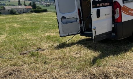 débouchage d'une canalisation de source à Chélieu