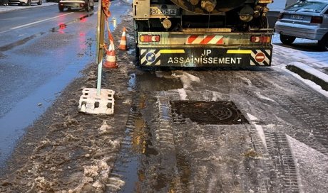 curage de réseaux eu sous la neige à Saint Laurent de Mure 