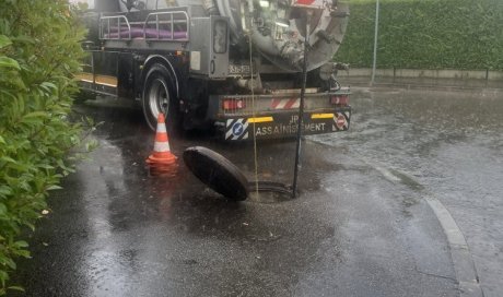 curage de réseau eau pluvial pour inspection video à Chaponost