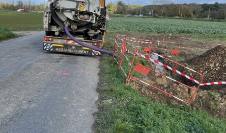 pompage de bentonite pour un chantier de forage dirigé à Vaulx-Milieu 