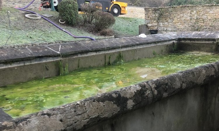 Nettoyage d'un lavoir à Vaulx-Milieu