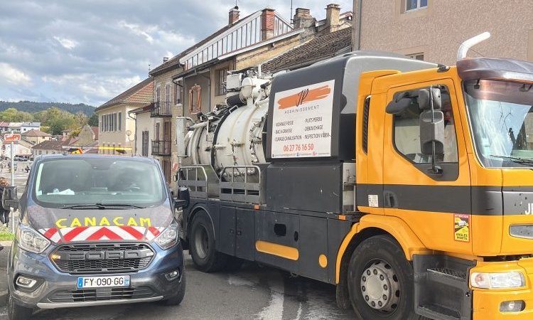 curage réseaux unitaire et inspection video à Saint Lupicin